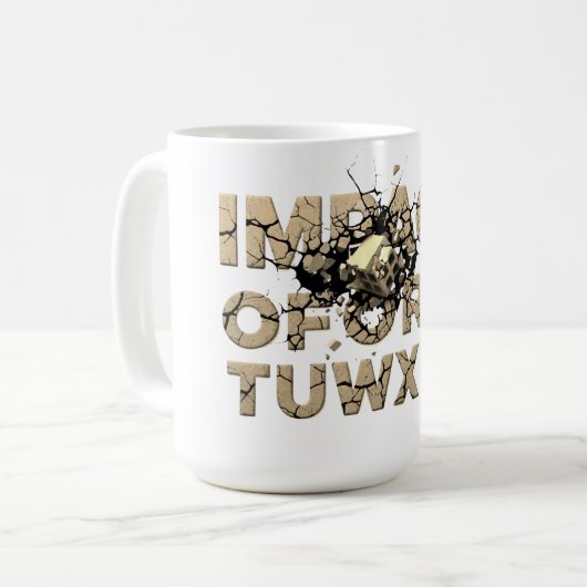 Shattered Rock Text Urban Grunge Art Koffiemok (Voorkant links)