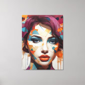 Shattered Visions: Abstract Femme Portrait Canvas Afdruk (Voorkant)