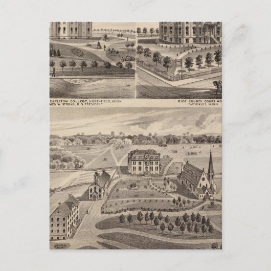 Shattuck School, Faribault Willis Hall, Minnesota Briefkaart (Voorkant)