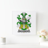 Shaughnessy Family Crest Vierkante Klok (Huis)