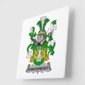 Shaughnessy Family Crest Vierkante Klok (Hoek)