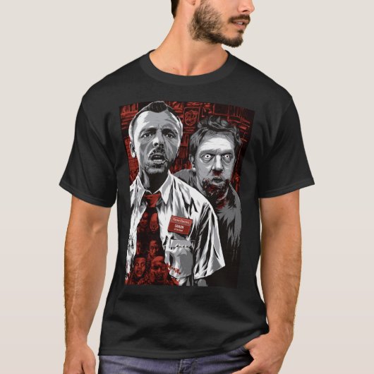 Shaun Ofhe Dode vriend retro T-shirt (Voorkant)