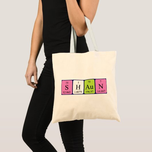 Shaun periodieke lijstnaam canvas tas (Voorkant (product))