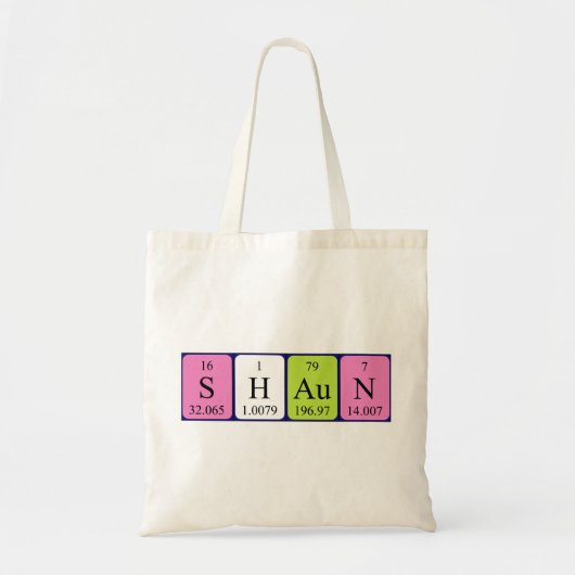 Shaun periodieke lijstnaam canvas tas (Voorkant)