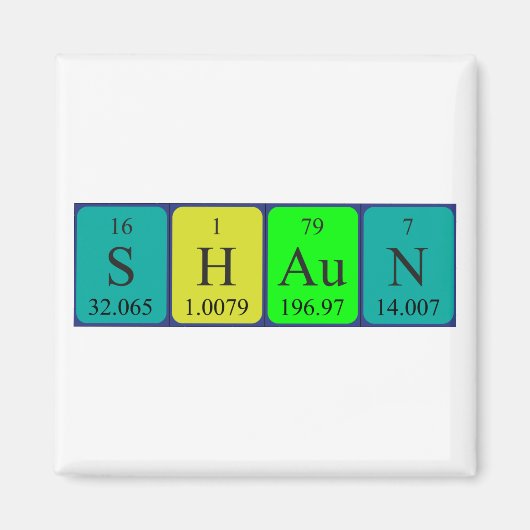 Shaun periodieke lijstnaam magnet (Voorkant)