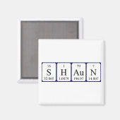 Shaun periodieke lijstnaam magnet (Voorkant / Achterkant)