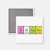 Shauna periodieke table name magnet (Voorkant / Achterkant)