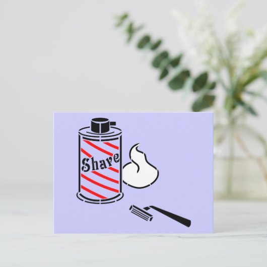 Shave Cream en Razor Briefkaart (Staand voorkant)