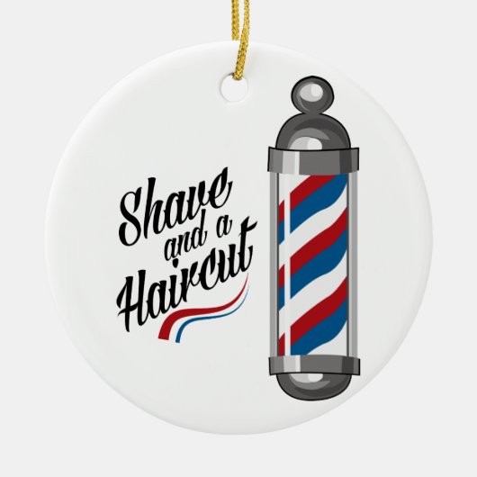 Shave en Haircut Keramisch Ornament (Voorkant)