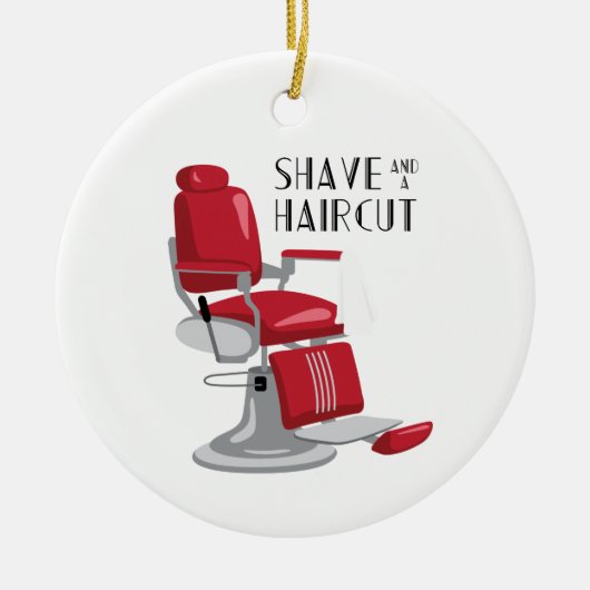Shave & Haircut Keramisch Ornament (Voorkant)