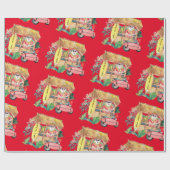 Shave Ice Hawaiian Santa Claus Wrapping Paper Cadeaupapier (Vlak)