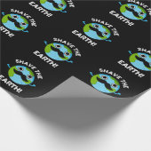 Shave The Earth Funny Pun Dark BG Cadeaupapier (Hoek)