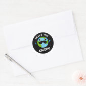 Shave The Earth Funny Pun Dark BG Ronde Sticker (Envelop)