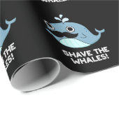 Shave the Whales Funny Animal Pun Dark BG Cadeaupapier (Rol Hoek)