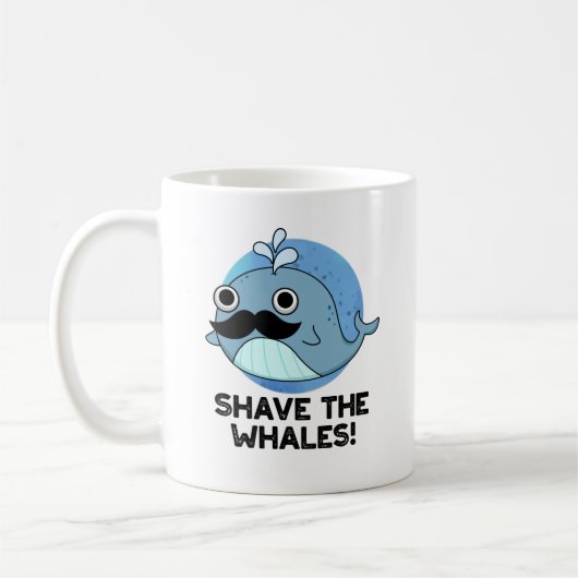 Shave the Whales Funny Animal Pun Koffiemok (Links)