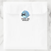 Shave the Whales Funny Animal Pun Ronde Sticker (Tas)