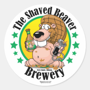 Shaved Beaver Brewery Ronde Sticker