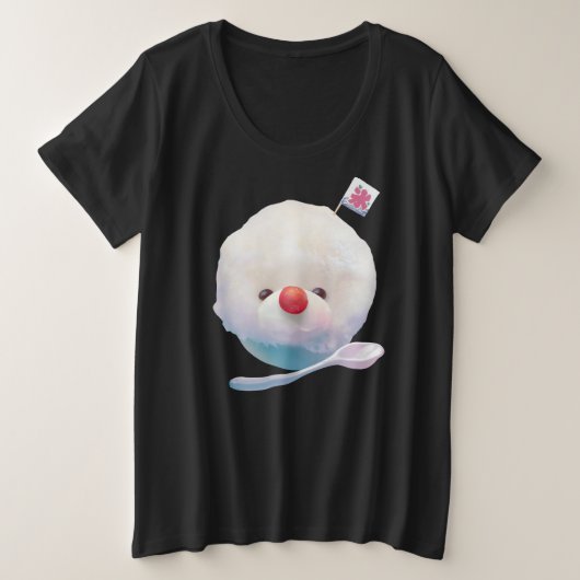 Shaved Ice Pup: Smiling Bichon Summer Dessert Grote Maat T-shirt (Design voorkant)