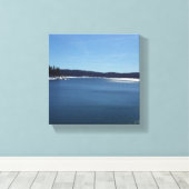 Shaver Lake in de winter Canvas Afdruk (Insitu (Houten vloer))