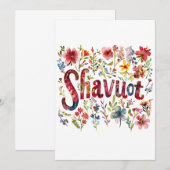 Shavuot - Bloemige Shavuot ontwerp Kaart (Voorkant / Achterkant)