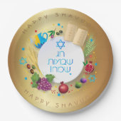 SHAVUOT Festival Jewish Holiday Decoration Gold Papieren Bordje (Voorkant)
