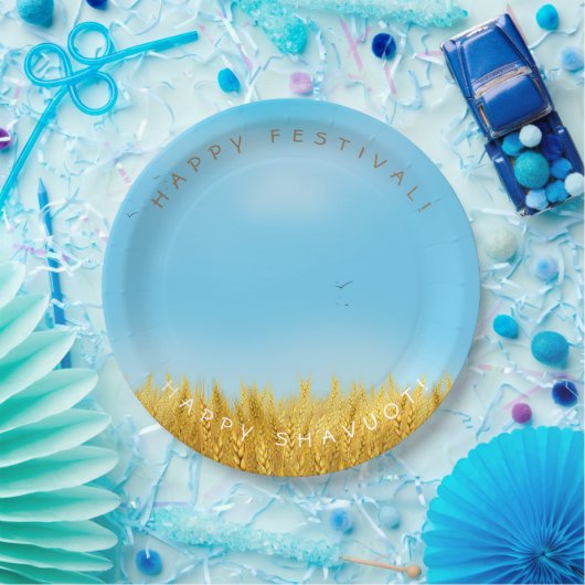 SHAVUOT Festival Jewish Holiday Gold Wheat Field Papieren Bordje (Feest)
