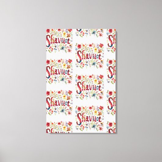 Shavuot - Floral Shavuot Design Canvas Afdruk (Voorkant)