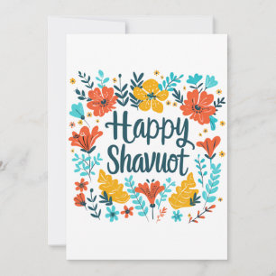 Shavuot - Gelukkige Shavuot-viering met bloemen Kaart