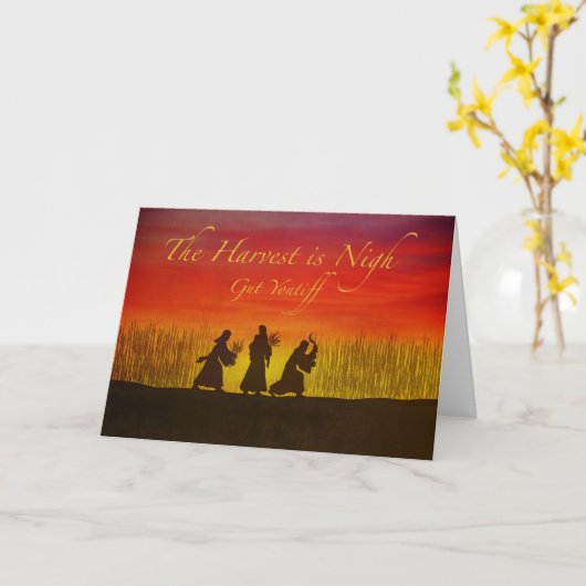 Shavuot Harvest is Nigh Gut Yontiff Wheat Field Kaart (Gele Bloem)