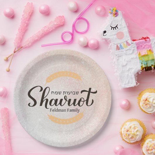 Shavuot Joodse feestdag Hebreeuws Papieren Bordje (Feest)