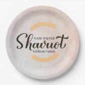 Shavuot Joodse feestdag Hebreeuws Papieren Bordje (Voorkant)