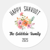 Shavuot Joodse vakantie Gepersonaliseerde familien Ronde Sticker (Voorkant)