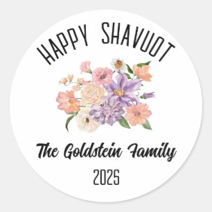 Shavuot Joodse vakantie Gepersonaliseerde familien Ronde Sticker