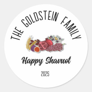 Shavuot Joodse vakantie Gepersonaliseerde familien Ronde Sticker