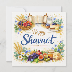 Shavuot Kaart, Aquarel, Zeven Soorten, Torakunst