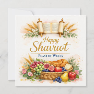 Shavuot Kaart, Joodse Groet Festival Vruchten