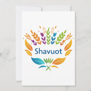 Shavuot - Shavuot Symbool met Kleurrijke Tarwe Feestdagenkaart