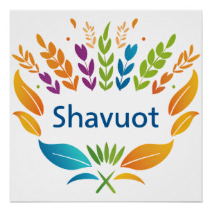 Shavuot - Shavuot Symbool met Kleurrijke Tarwe Perfect Poster