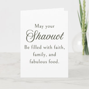 Shavuot Wenskaart Bericht Geloof, Familie & Eten Kaart