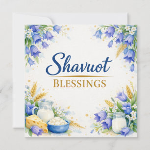 Shavuot Zegeningen, Shavuot Kaart met Blauwe Klokj