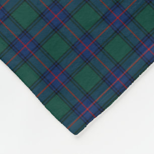 Shaw Clan Royal Blue en Green Tartan Fleece Deken