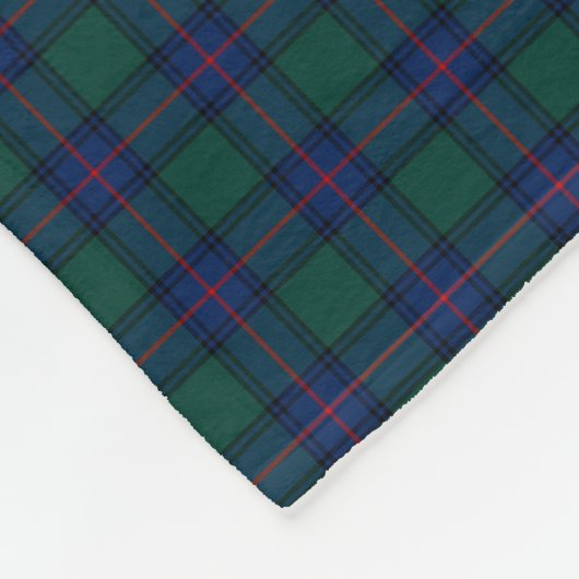 Shaw Clan Royal Blue en Green Tartan Fleece Deken (Hoek)