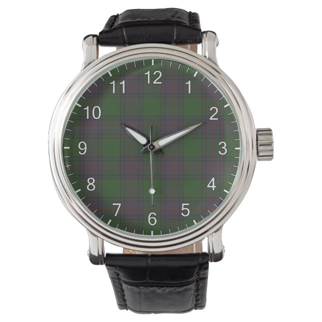 Shaw Clan Tartan Horloge (Voorkant)