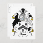 Shaw Family Crest Briefkaart (Voorkant / Achterkant)