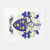 Shaw Family Crest Coat of Arms Fleece Deken (Voorkant (Horizontaal))