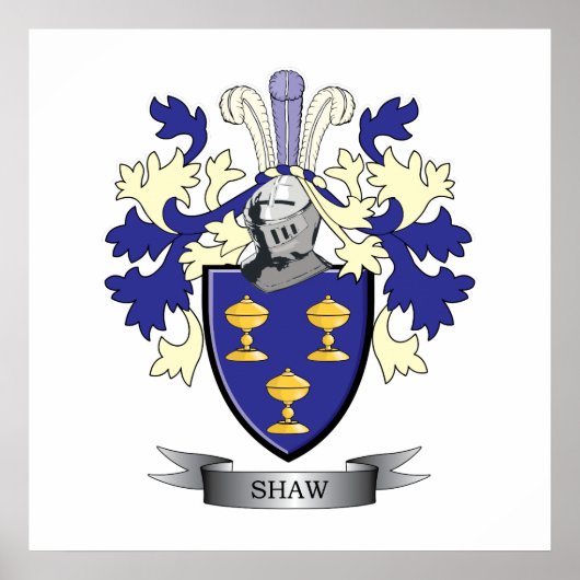 Shaw Family Crest Coat of Arms Poster (Voorkant)