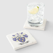 Shaw Family Crest Coat of Arms Stenen Onderzetter (Zijkant)