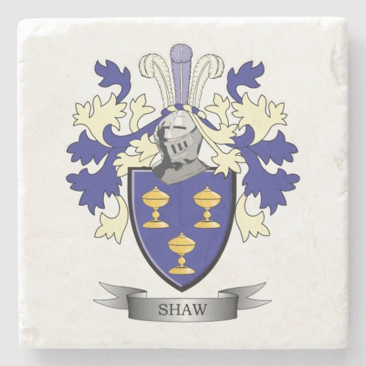 Shaw Family Crest Coat of Arms Stenen Onderzetter (Voorkant)