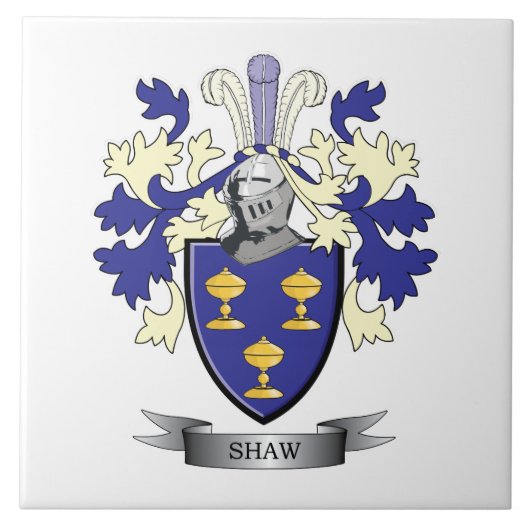 Shaw Family Crest Coat of Arms Tegeltje (Voorkant)