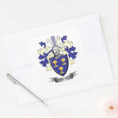 Shaw Family Crest Coat of Arms Vierkante Sticker (Envelop)